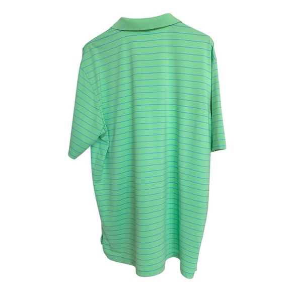 Peter Millar Men's XL Summer Comfort Green Striped Polo Shirt Short Sleeve Golf - Picture 5 of 11